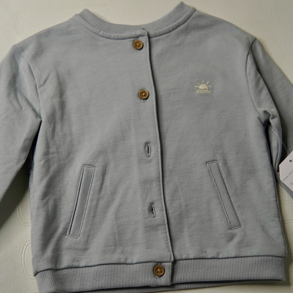 Kids Light Gray Button-Up Jacket